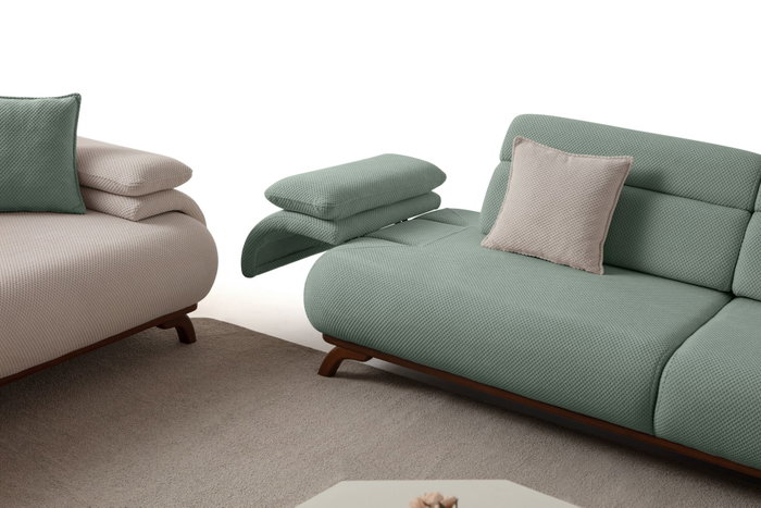 Atelier Del Sofa Bonjo Walnut - Sea Green